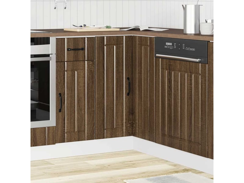  Armoire d'angle de cuisine lucca chêne marron bois d'ingénierie  - Conforama C