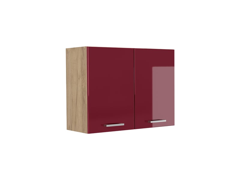 Vicco armoire en verre, rouge brillantchêne doré, 80cm - Conforama A