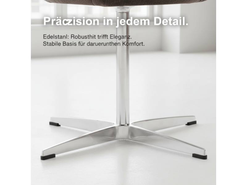  Chaise de salle à manger velours brun pivotante 360°, piètement inox brillant, assise rembourrée, montage facile  - Conforama D