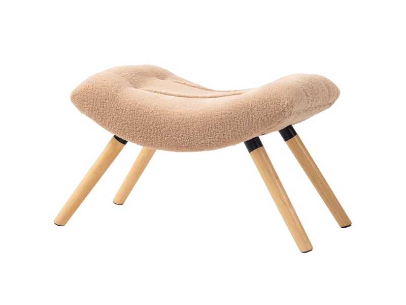  Repose-pieds moderne recouvert d'ouatine avec pieds en bois rembourré salon chambre couloir marron 838-482V00LR - Conforama A