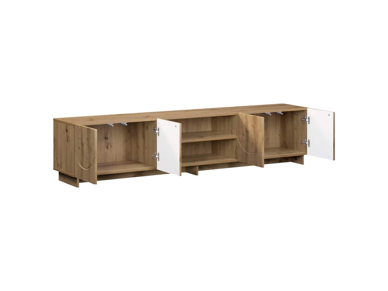  Meuble tv, banc tv 180x34,5x40 cm chêne artisanal bois d'ingénierie shl59743  - Conforama C