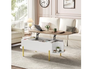 Table basse rectangulaire coloris bicolore MEUBLIV - 50 cmx120 cm