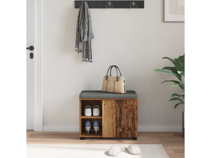 Banc d'entrée, banc interieur avec coussin bois ancien 60x38x46 cm shl16506  - Conforama D