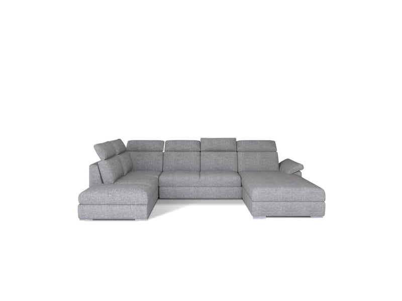 Canapé panoramique convertible majesta 5 places gris chiné – angle droit - Conforama A