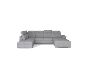 Canapé d'angle droit fixe MEUBLORAMA 5 places Polyester gris