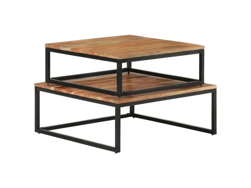  Tables basses gigognes 2 pcs | table de salon bois d'acacia massif  - Conforama B