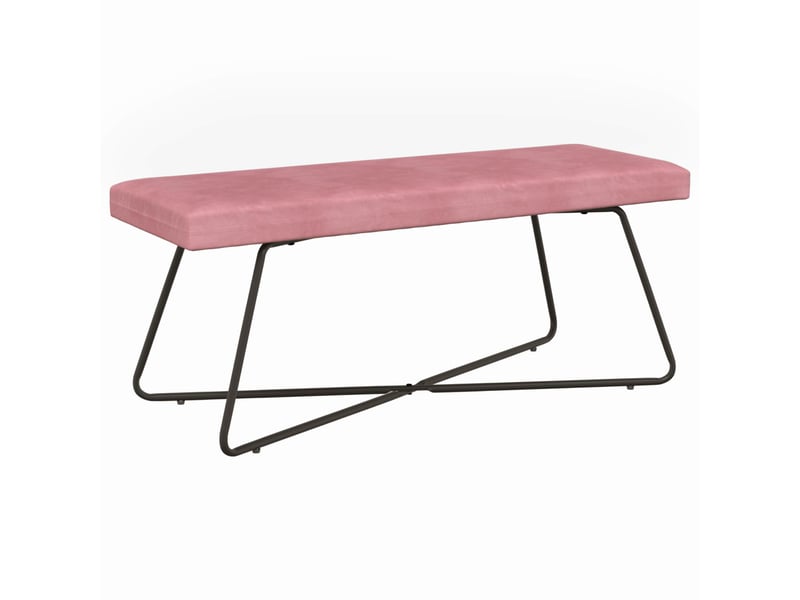  Banc chambre, banc de lit rose 110x40x45 cm velours  - Conforama A
