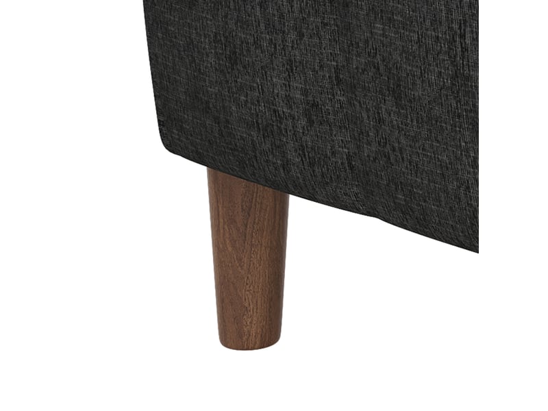  Canapé d'angle 3 places 181x125x88 cm gris foncé en chenille, méridienne réversible avec rangement  - Conforama E