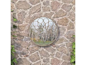 Miroir rond(e) à fixer coloris beige <strong></strong>  <strong></strong> - 60 cm x 60 cm