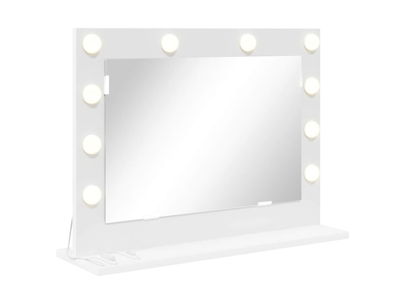 Miroir de vanité, miroir de coiffeuse blanc 60 x 45 x 18 cm verre et bois composite cf62737 - Conforama A
