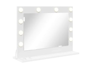 Miroir rectangulaire à fixer coloris blanc <strong></strong> <strong></strong> - 60 cm x 45 cm