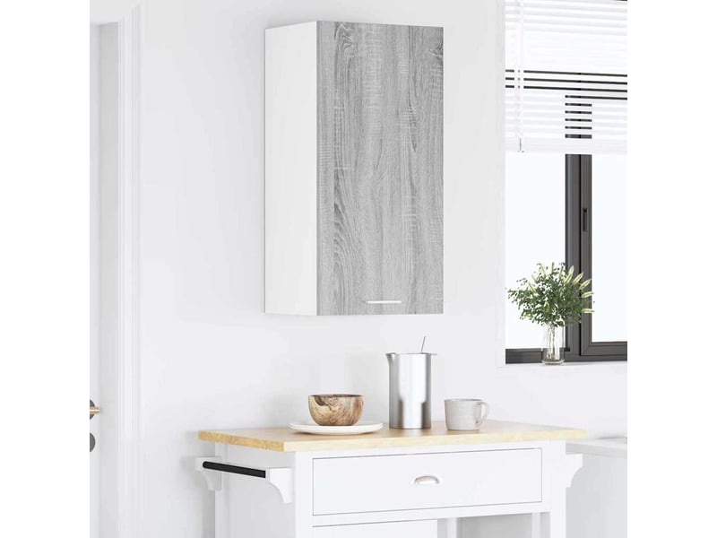  Meuble de rangement, armoire suspendue gris sonoma et blanc 40x31x80cm  - Conforama D