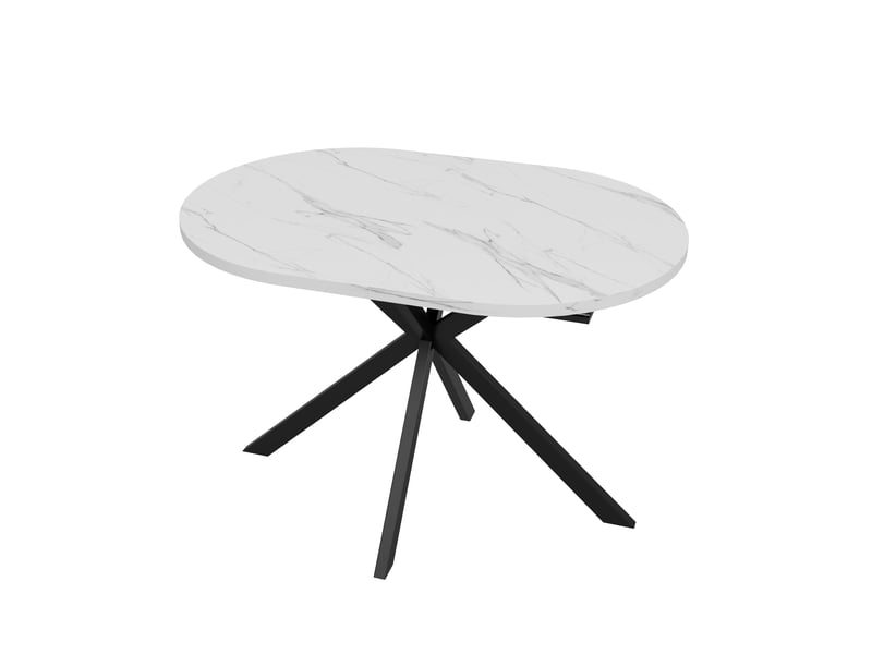  Table à manger extensible ovale blanche, 120/160 x 80 cm, 4–6 places  - Conforama D