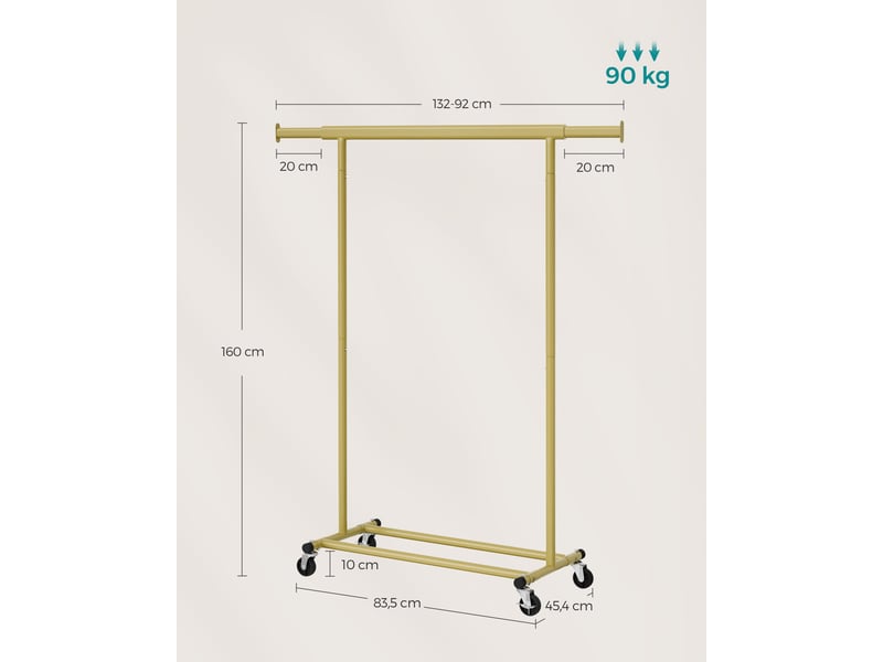  Échelle pliante design moderne ajustable 45 x 92 x 132 cm capacité 100 kg en acier doré clair 12_0011207  - Conforama B