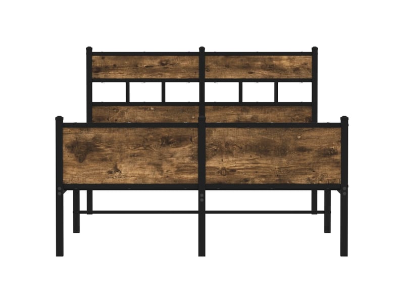  Lit double- lit adulte -  cadre de lit sans matelas chêne fumé 120x190 cm bois ingénierie  - Conforama C