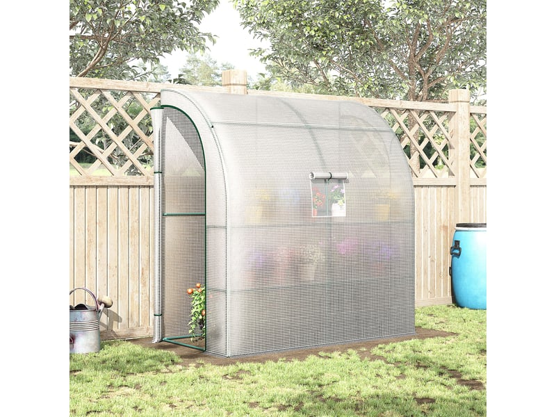  Serre aluminium, tomates, fenêtres grillagées, portes enroulables, uv, blanche, 200x100x215 cm.  - Conforama D