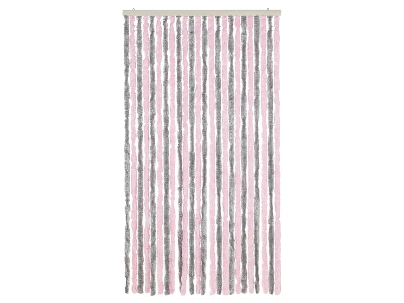  Rideau anti-mouches, moustiquaire gris argenté et rose 100x200 cm chenille cf43522  - Conforama C