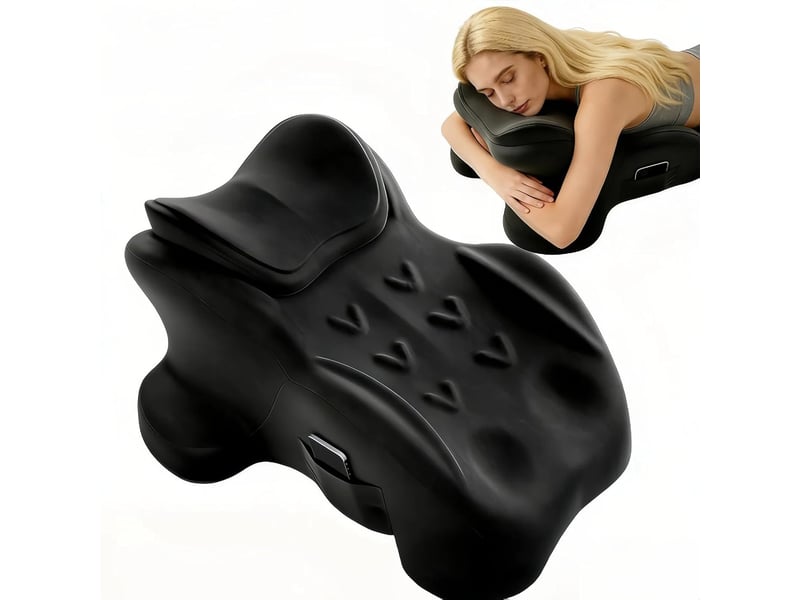 Coussin wedge en mousse à mémoire de forme, inclinaison 27°, support ergonomique pour dos, cou et jambes, noir, 66x53x36 cm - Conforama A