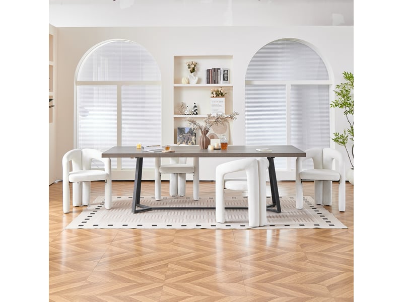  Lot de 4 chaises de salle à manger en velours avec accoudoirs evryae  - Conforama D