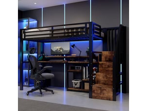 Lit mezzanine 90x200 cm <strong>WISHDOR</strong>  <strong></strong> coloris noir