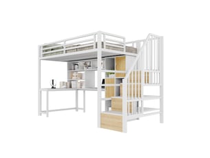 Lit mezzanine 140x200 cm <strong></strong>  <strong></strong> coloris blanc