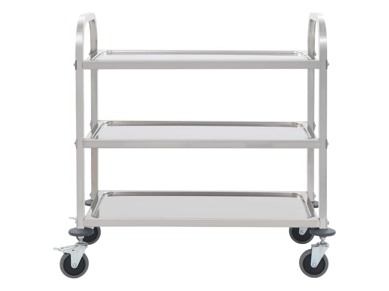  Desserte de cuisine, chariot de rangement à 3 niveaux 95x45x83,5 cm acier inoxydable  - Conforama A