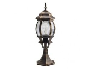 Lanterne de muret extérieur fabrilamp caelum noir et or, 1 x e27, ip44, 49 x 16 x 16 cm