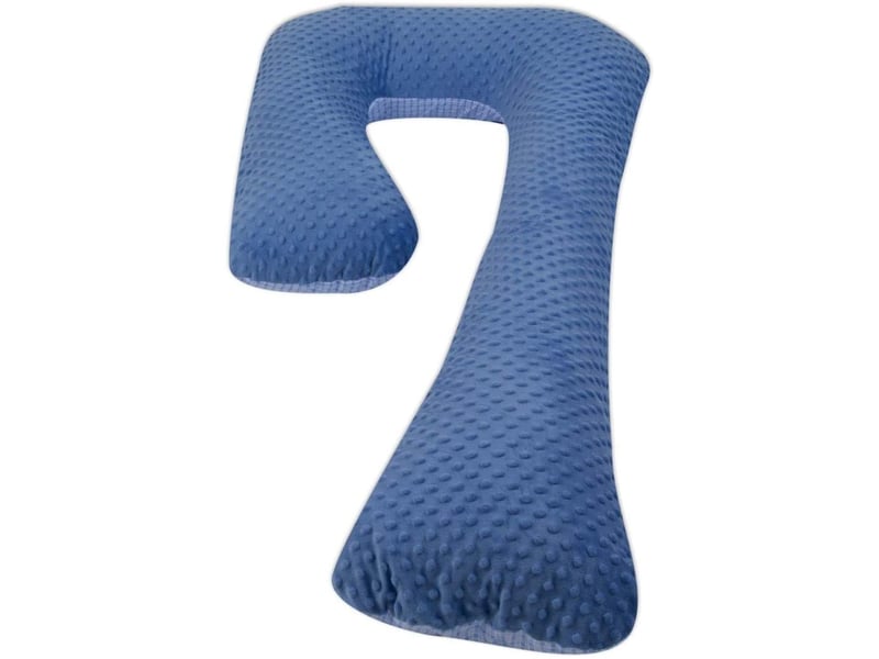  Coussin de maternité, grossesseallaitement, minky et coton, forme en 7 bleu à crreaux   bleu 4220321.4 - Conforama C