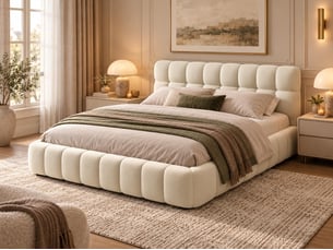 Lit 2 places 140x190 cm    coloris beige