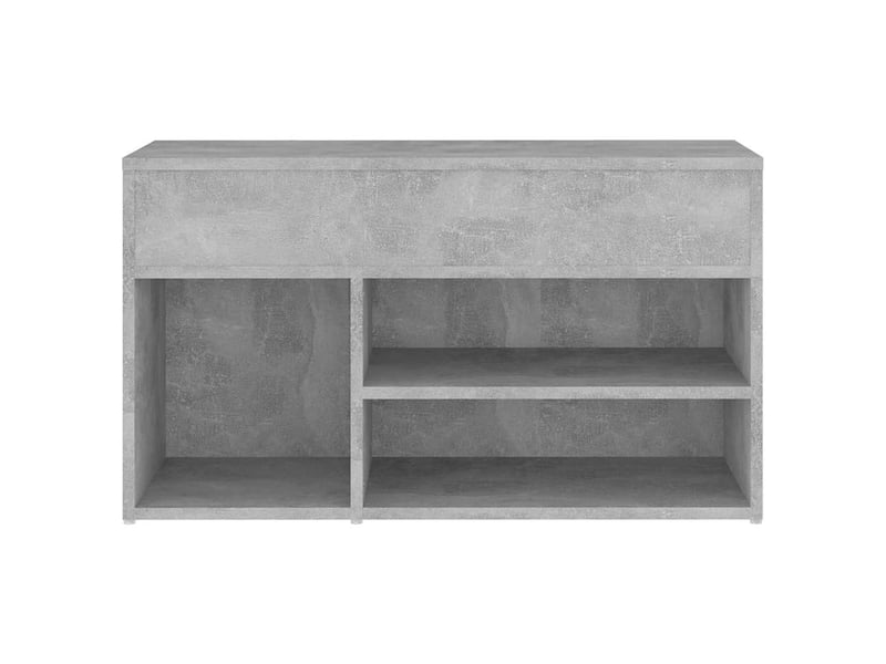  Banc à chaussures, meuble à chaussures gris béton 80x30x45 cm bois d'ingénierie  - Conforama D