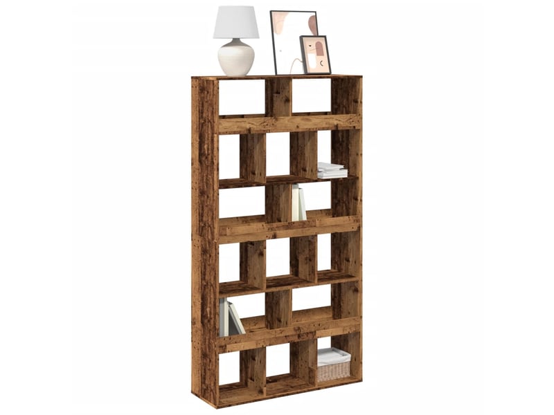  Bibliothèque, meuble de rangement salon vieux bois 100x33x187,5 cm bois d'ingénierie  - Conforama B