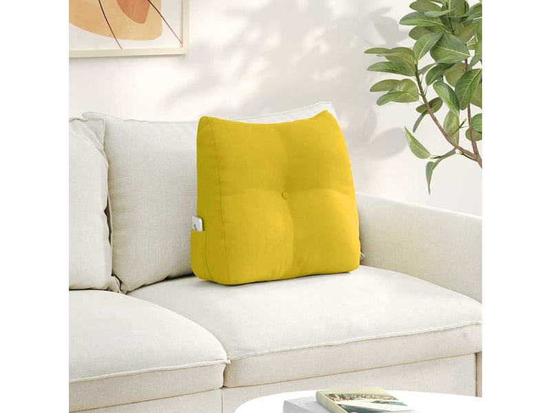Coussin de dos, coussin de dossier jaune 45 x 24 x 50 cm velours cf54760 - Conforama B