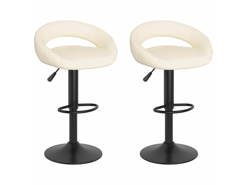  Lot de 2 tabouret de bar, chaise de bar crème velours shl9289  - Conforama A
