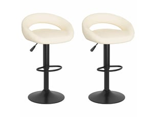 Lot de 2 tabouret de bar, chaise de bar crème velours shl9289