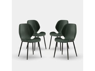 Lot de 4 chaises de salle à manger rembourrées soft-touch callisto - vert foncé