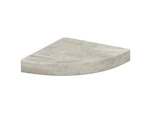Étagère d'angle flottante, étagère murale gris béton 25x25x3,8 cm mdf cf41403