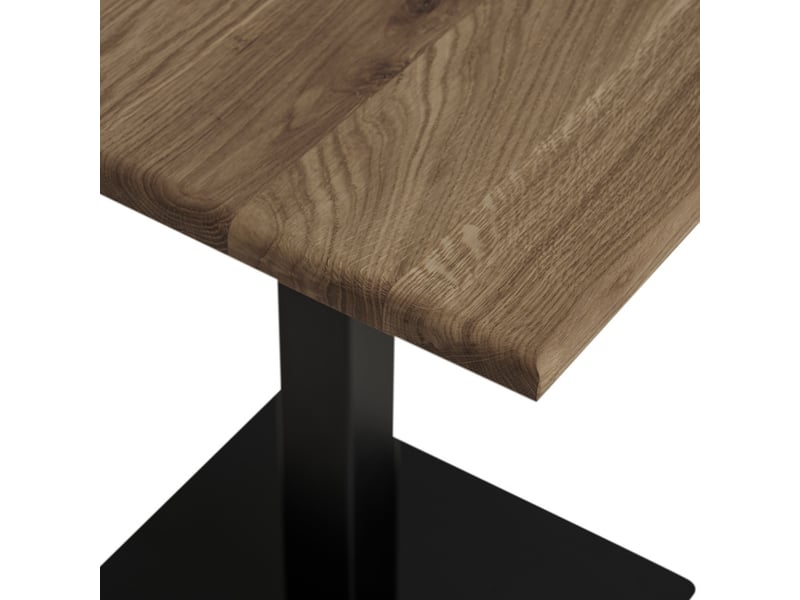 Lido-table de café en chêne massif fumé 70x70x cm  - Conforama C