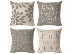 Housses de coussin, housses de coussin 45 x 45 cm lot de 4 housses de coussin carrées grises 18 x 18 cm lot de 4 pour patio extérieur jardin salon canapé d