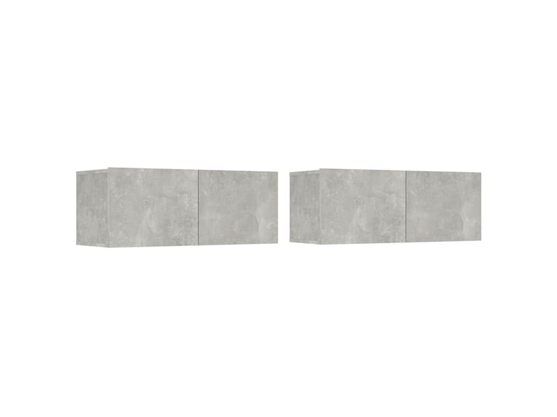  Ensemble de meubles tv 4 pcs gris béton bois d'ingénierie shl7791  - Conforama D