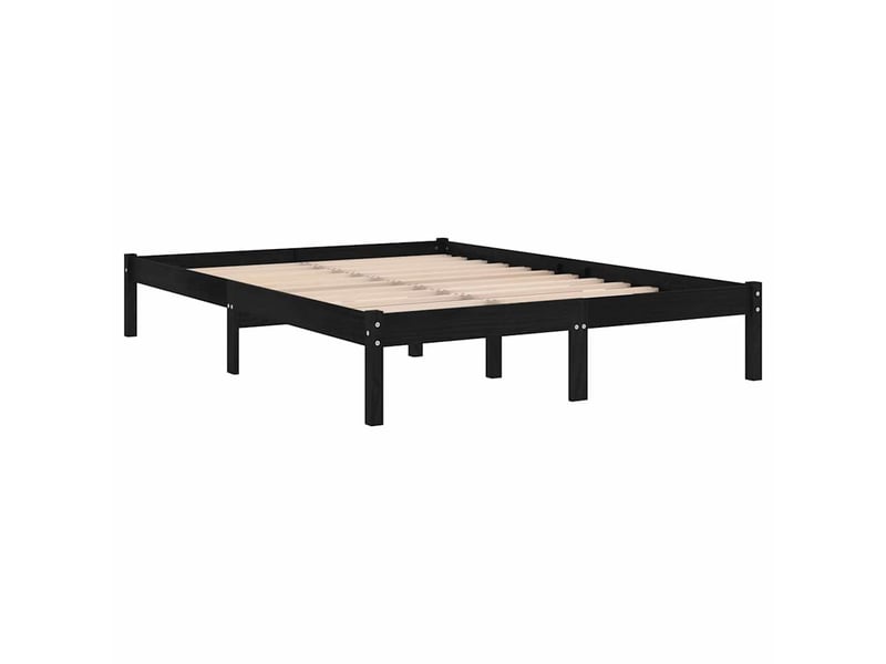  Lit double- lit adulte -  cadre de lit sans matelas noir bois massif  - Conforama B