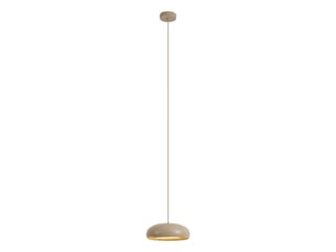 Suspension rétro taupe avec abat-jour en métal 2 lumières - macaron