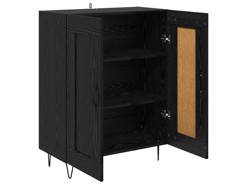  Buffet - bahut - meuble de rangement chêne noir 69,5 x 34 x 90 cm bois d'ingénierie et fer  - Conforama E