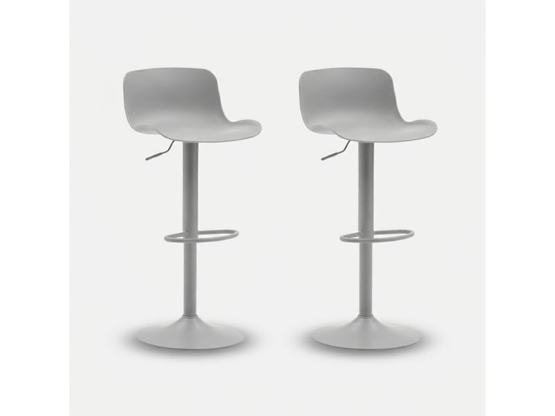  Lot de 2 tabourets de bar hauts pivotants et réglables bora bora - gris  - Conforama A