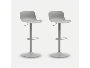Lot de 2 tabourets de bar hauts pivotants et réglables bora bora - gris