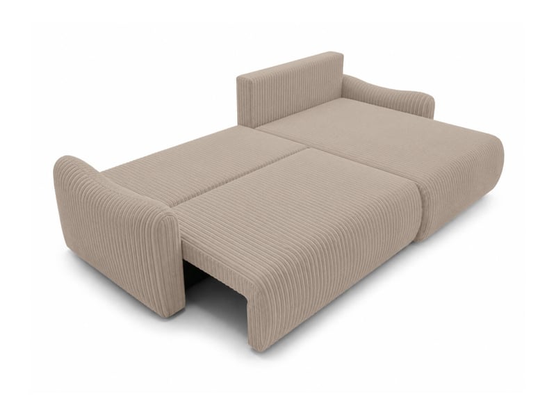  Apoline - canapé d'angle réversible convertible 4 places avec coffre en velours côtelé  - Conforama C