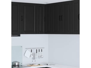 Meuble mural de cuisine, armoire d'angle cuisine porto noir 57x57x80cm