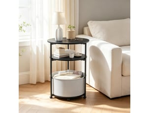 Table basse rond(e) coloris noir <strong>WISHDOR</strong> <strong></strong> - 43 cmx43 cm