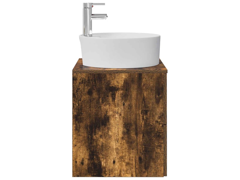 Vanité de lavabo mural, meuble de rangement chêne fumé 49.5x44.5x65 cm shl3884 - Conforama D