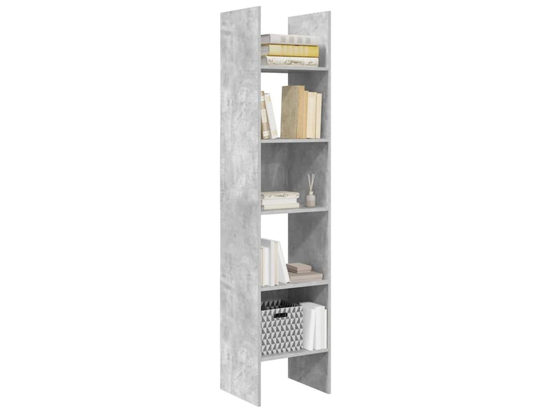  Bibliothèque, meuble de rangement salon gris béton 40x35x180 cm bois d’ingénierie  - Conforama D