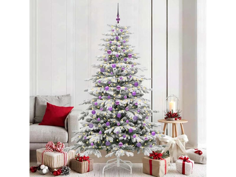  Sapin de noël, arbre de noël artificiel à branches articulées blanc 210 cm shl3559  - Conforama B